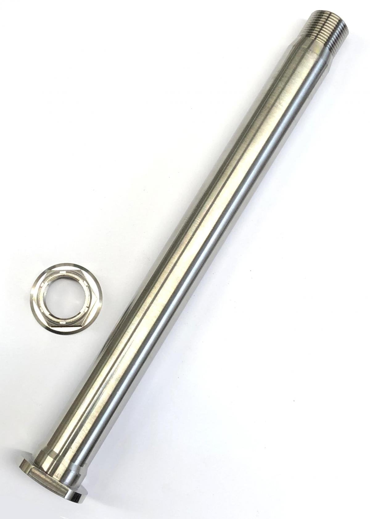 HONDA REAR SPINDLE & NUT M22x1.5, TITANIUM GRADE 5 / OEM REF: 42301-KRN-A30 & 90305-KZ4-J20
