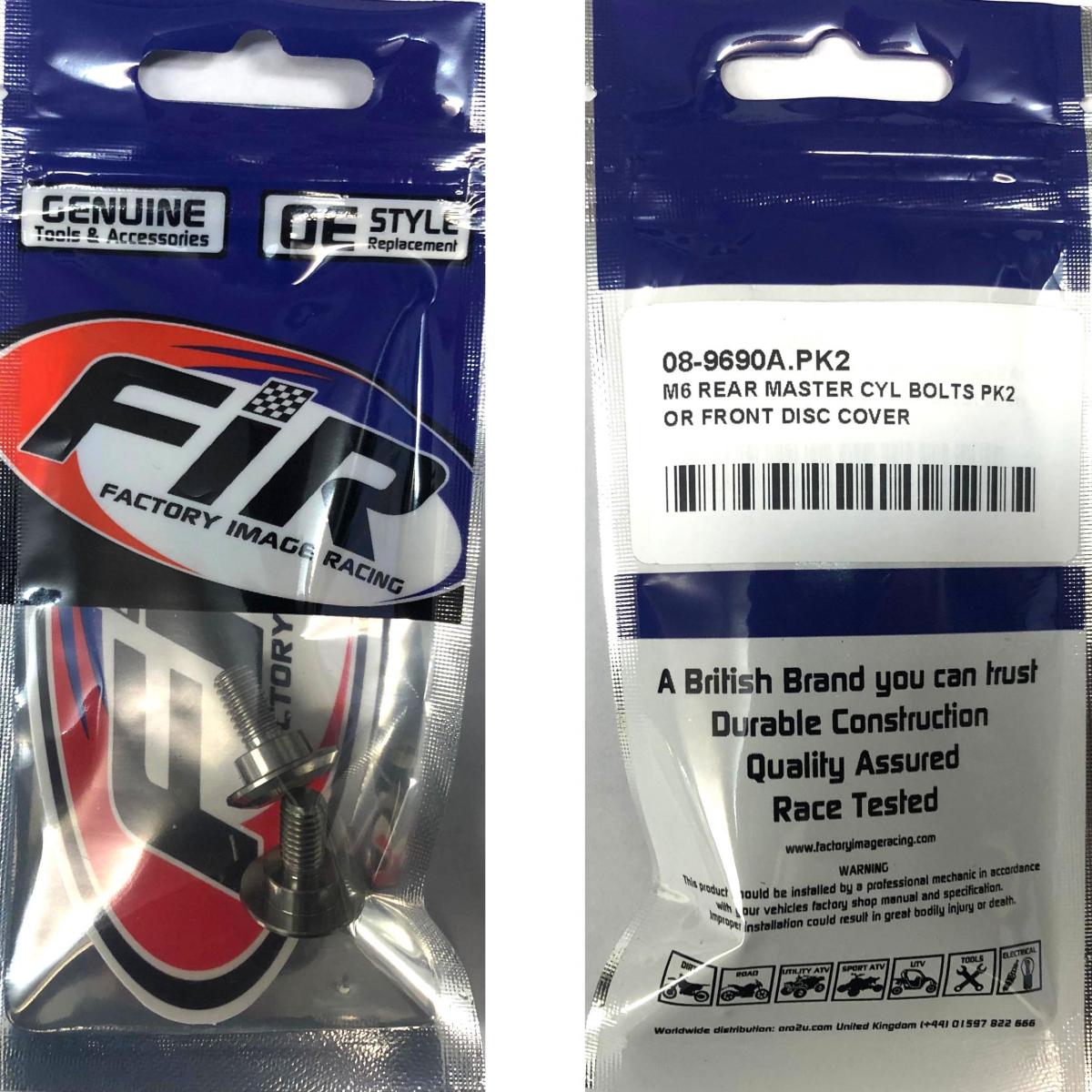 M6 REAR MASTER CYL BOLTS PK2, OR FRONT DISC COVER, 90114-MAC-780