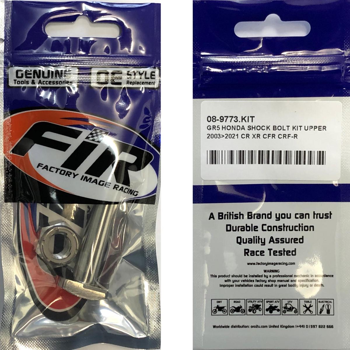 GR5 HONDA SHOCK BOLT KIT UPPER, 2003>2021 CR XR CFR CRF-R, 90152-MEB-750