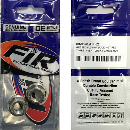 GR5 M12x1.25mm LOCK NUT PK2, Ti-GR5 INSERT LOCK FLANGE NUT, / OEM HONDA 90305-KRN-A30