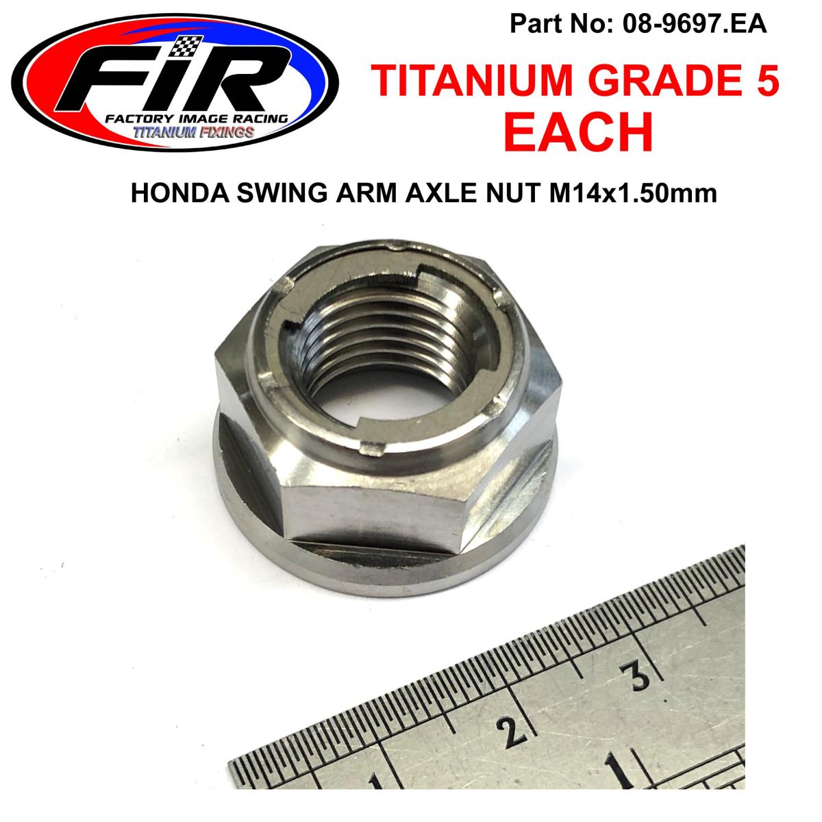 GR5 HONDA SWING ARM NUT, Ti-GR5 INSERT / M14x1.50mm / EACH, / 90305-KZ3-B01