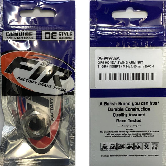 GR5 HONDA SWING ARM NUT, Ti-GR5 INSERT / M14x1.50mm / EACH, / 90305-KZ3-B01