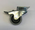 50MM SWIVLE PLATE CASTOR EA, GREY SYNTH RUB TYRE / BRAKE STOP, C050/DP/7/2
