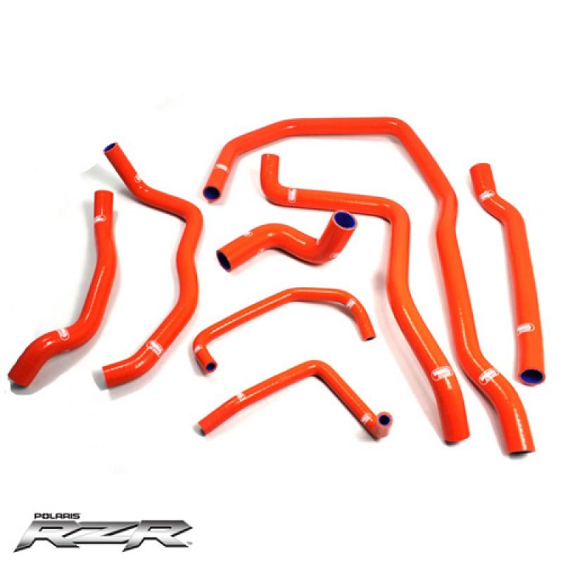 COOLANT HOSE 8 PIECE KIT ORANGE 14-17 POLARIS 1000 RANGER RZR SAMCO SPORT POL-3-OR