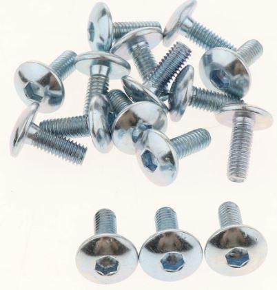 M6 x 16 SCREW CHROME 16pcs, ALLEN KEY HEXAGON
