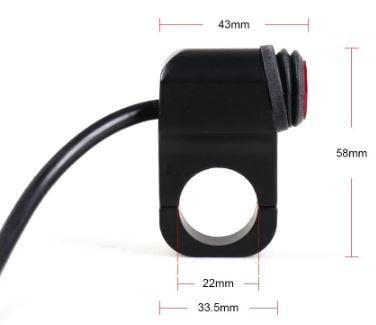HANDLEBAR SWITCH 22mm LIGHTS ON OFF WATERPROOF