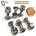 TITANIUM GR5 SPROCKET BOLT SET/6, M8x30 STANDARD SPROCKET BOLTS, /