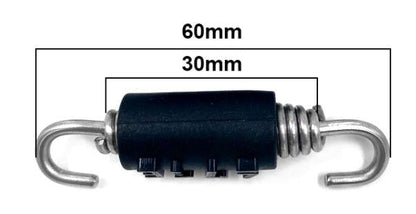 EXHAUST SPRING 60mm PK-2 SWIVEL BOTH ENDS WITH ANTI VIBRATION RUBBER