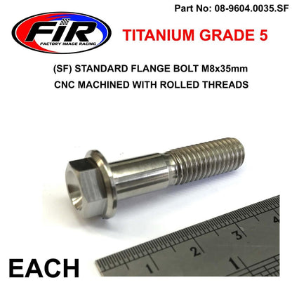 TITANIUM GR5 BOLT M8 x 35mm EACH, FLANGE OD: 14mm / HEX SIZE: 10mm, /