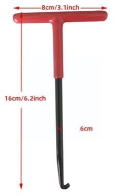 SPRING PULL SOFT GRIP T-HANDLE 160mm, EXHAUST SPRING HOOK PULLER