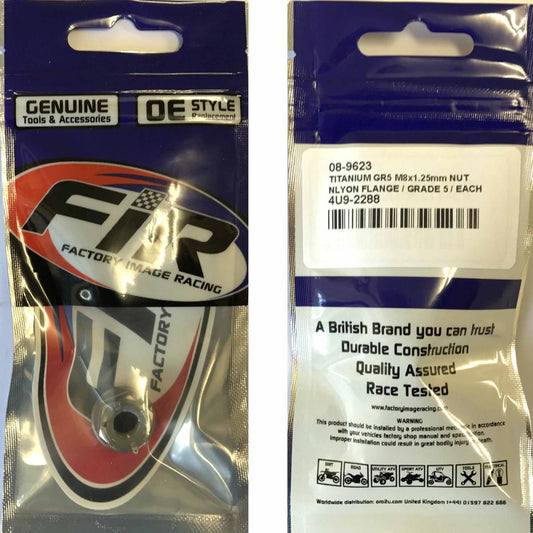TITANIUM GR5 M8X1.25mm NUT, NYLON FLANGE / GRADE 5 / EACH