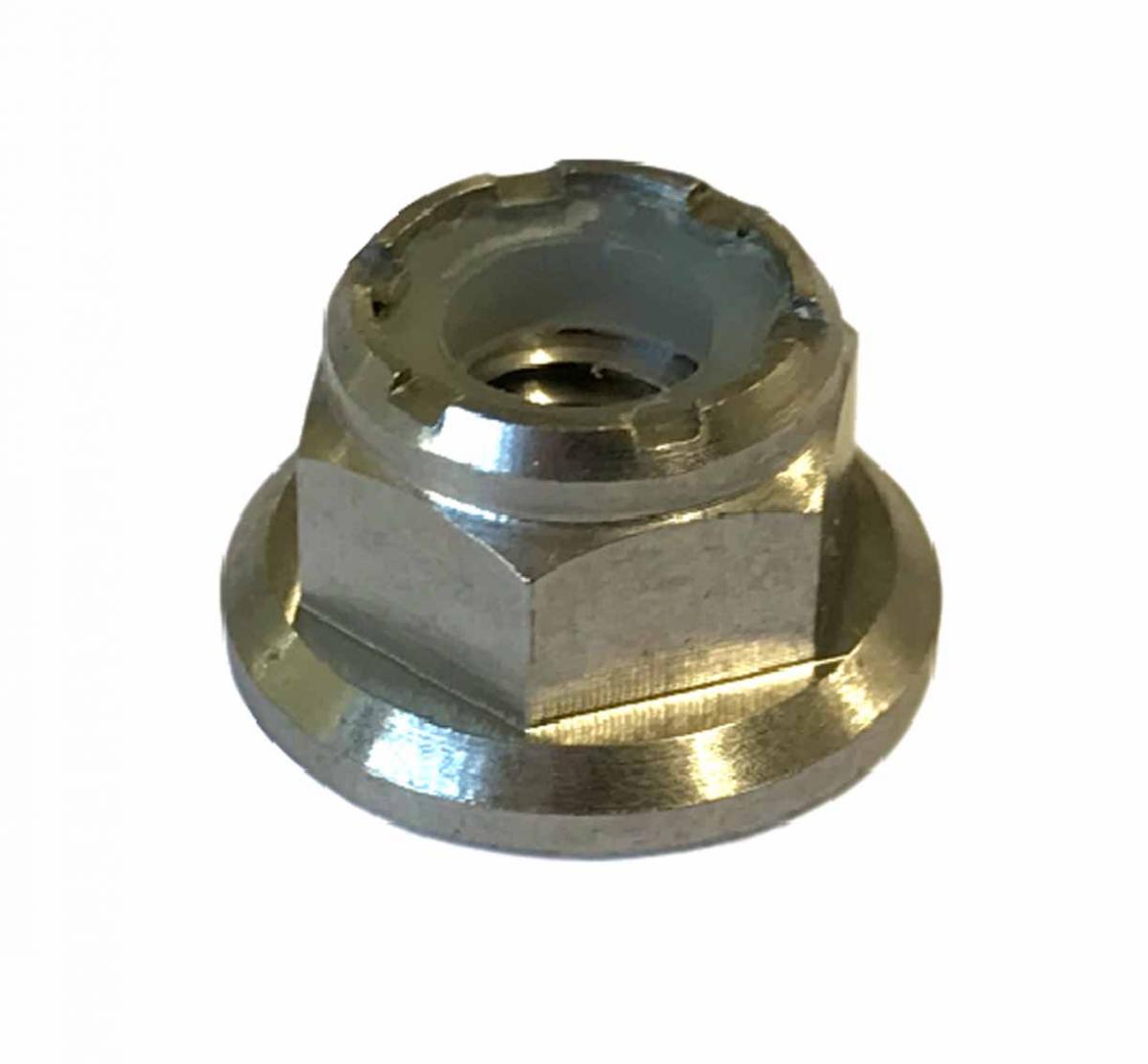 TITANIUM GR5 M6X1.00mm NUT, NYLON FLANGE / GRADE 5 / EACH