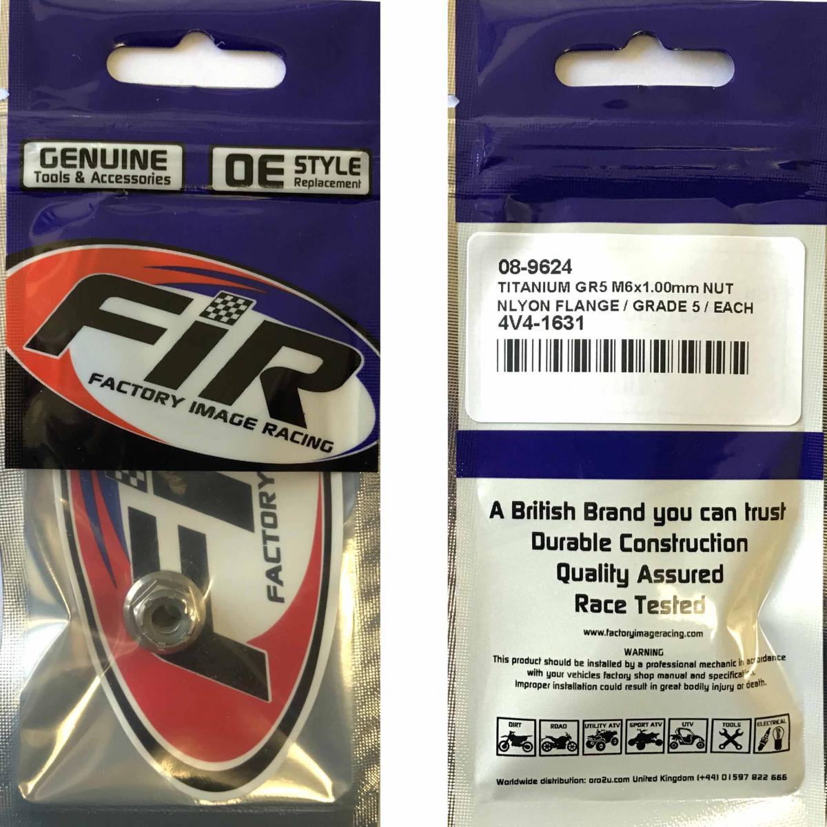 TITANIUM GR5 M6X1.00mm NUT, NYLON FLANGE / GRADE 5 / EACH