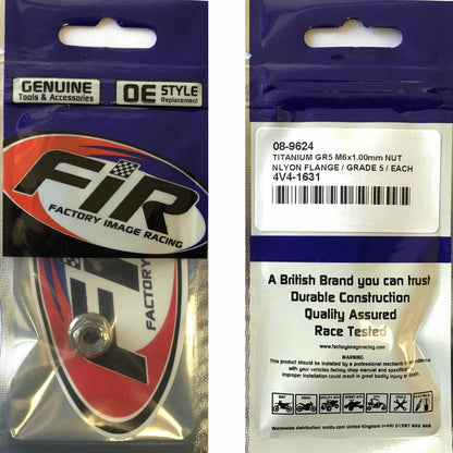 TITANIUM GR5 M6X1.00mm NUT, NYLON FLANGE / GRADE 5 / EACH