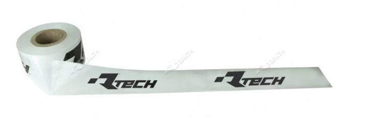 TRACK MARKER TAPE 120 MT - 1 KG WHITE + BLACK, TRACK TAPE WHITE & BLACK RTECH LOGO