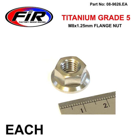 TITANIUM M8X1.25mm FLANGE NUT, TITANIUM GRADE 5 / EACH