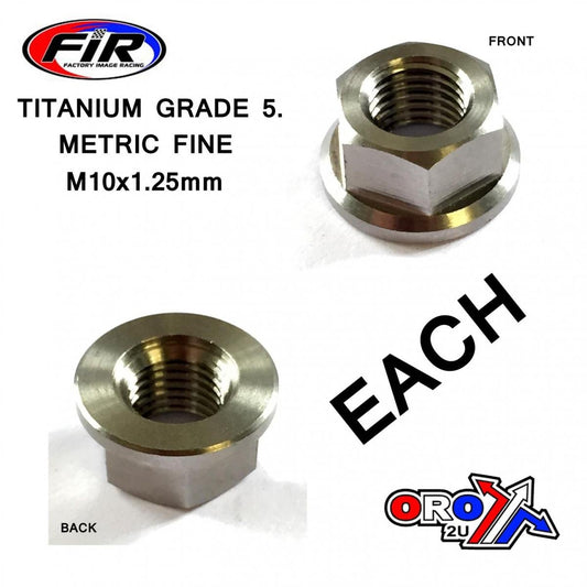 TITANIUM M10X1.25mm FLANGE NUT, TITANIUM GRADE 5 / EACH, REF 83-577