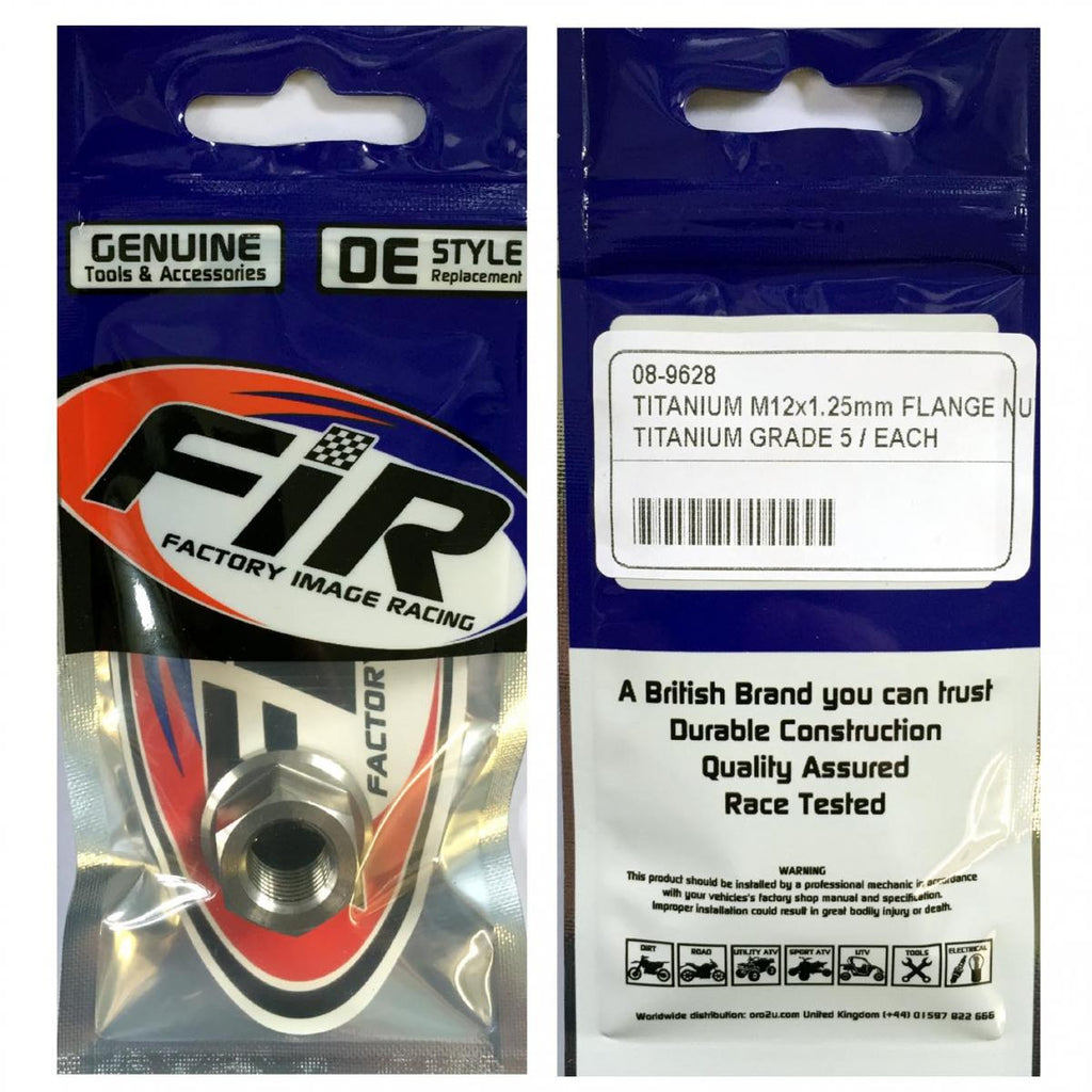 TITANIUM M12X1.25mm FLANGE NUT, TITANIUM GRADE 5 / EACH