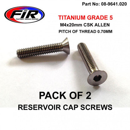 TITANIUM CSK ALLEN M4x20mm, RESERVOIR CAP SCREWS x 2, / COUNTERSUNK