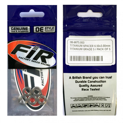 TITANIUM SPACER 6.50X3.00mm, TITANIUM GRADE 5 / PACK OF 5