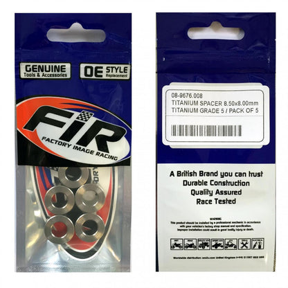 TITANIUM SPACER 8.50X8.00mm, TITANIUM GRADE 5 / PACK OF 5