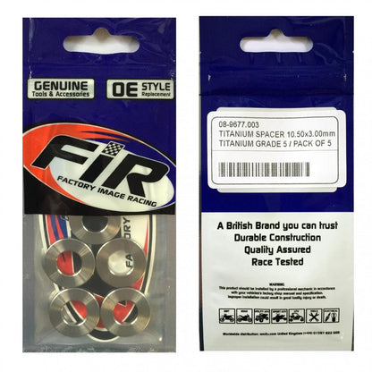 TITANIUM SPACER 10.50X3.00mm, TITANIUM GRADE 5 / PACK OF 5