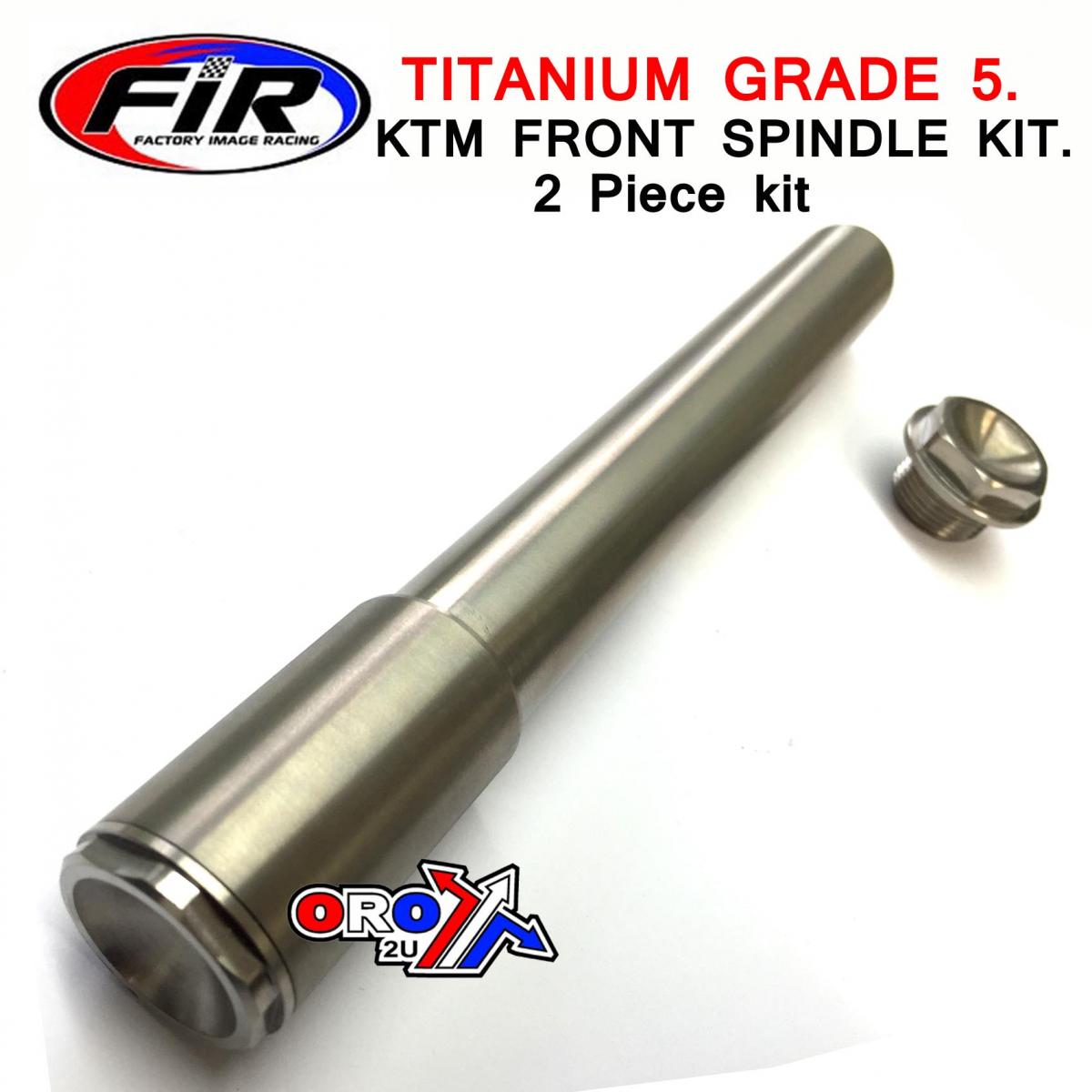 TITANIUM GR5 KTM FRONT SPINDLE KIT, OEM 77309081000 / TITANIUM GRADE 5 / EACH