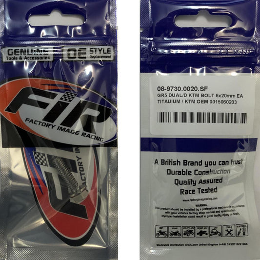 GR5 DUAL/D KTM BOLT 6x20mm EA, TITANIUM / KTM OEM 0015060203