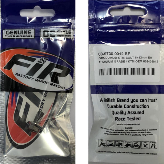 GR5 DUAL/D KTM BOLT 6x12mm EA, TITAUIUM GRADE / KTM OEM 0024060123