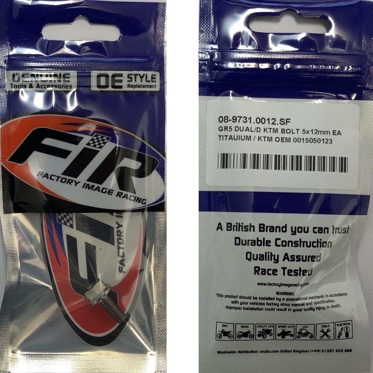GR5 DUAL/D KTM BOLT 5x12mm EA, TITAUIUM / KTM OEM 0015050123