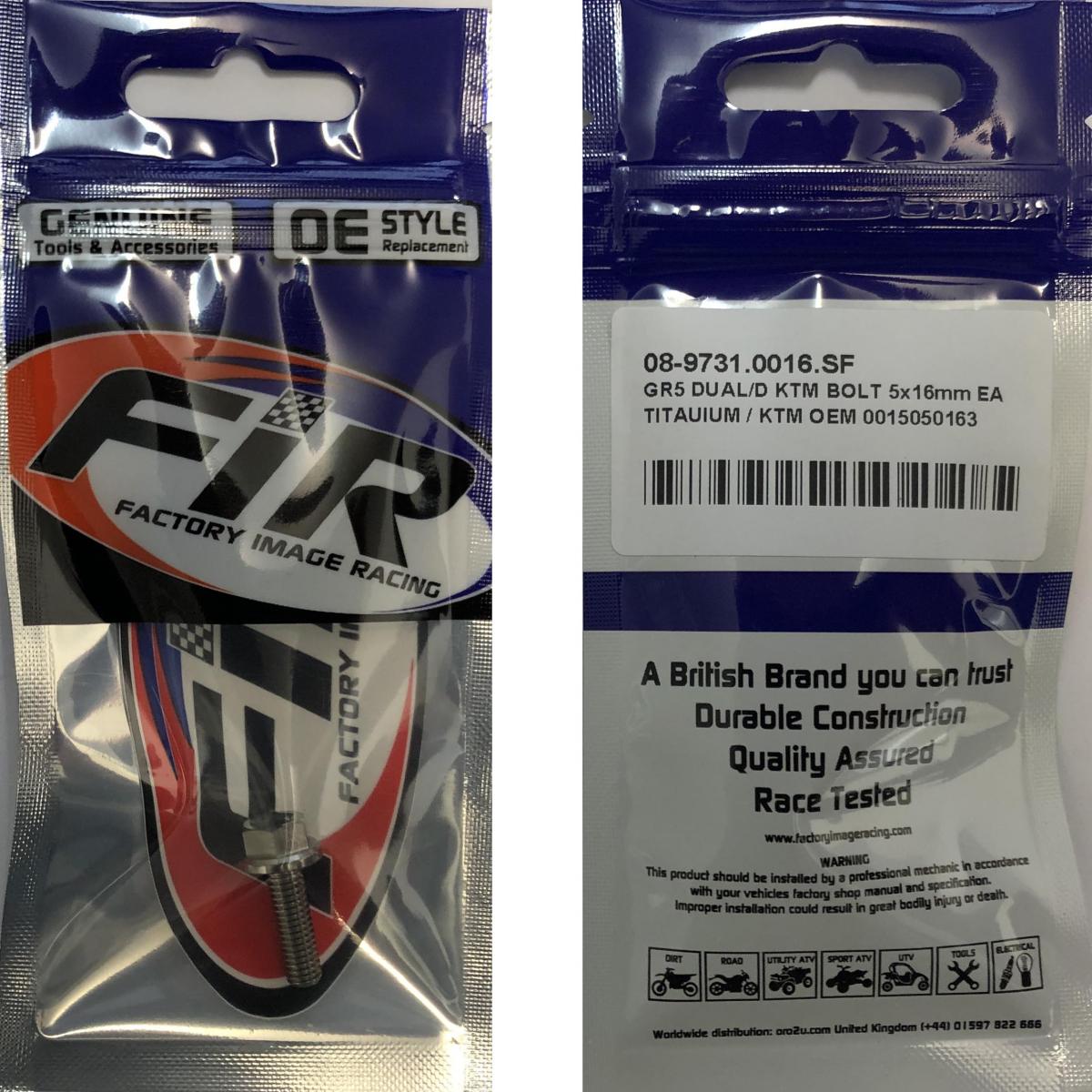 GR5 DUAL/D KTM BOLT 5x16mm EA, TITAUIUM / KTM OEM 0015050163