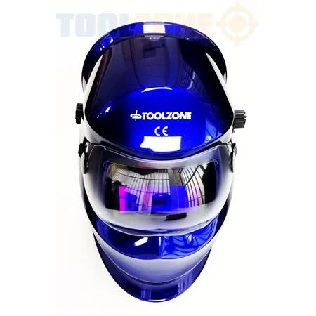 AUTO DARKENING WELDERS HELMET BLUE VARIABLE CONTROL - TOOLZONE KDPWH010B