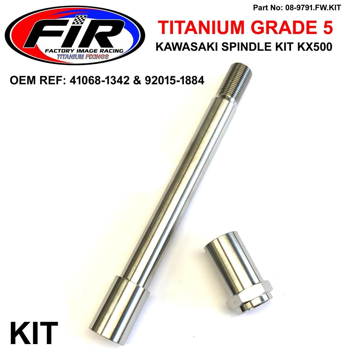 GR5 FRONT SPINDLE KIT KX500, KX 41068-1342 & 92015-1884, FACTROY IMAGE RACING