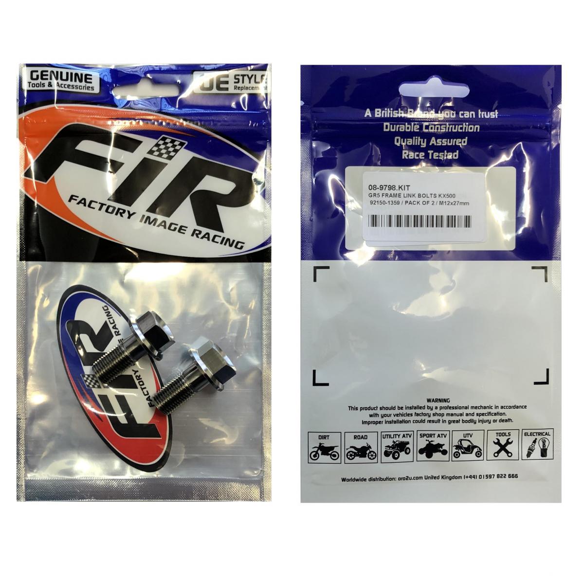 GR5 FRAME LINK BOLTS KX500, 92150-1359 / PACK OF 2 / M12x27mm, KX 80 85 100 125 250 500 KDX