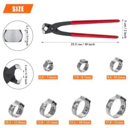 100PCS CLIPS TOOL CLAMP SET 6-21mm STEPLESS FUEL LINE