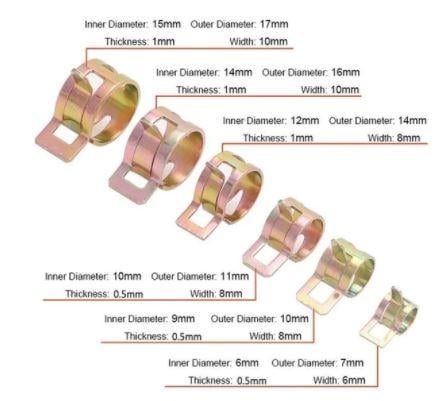 60 PCS HOSE SPRING CLAMP KIT, INCLUDES HOSE CLIP TOOL 6-15mm