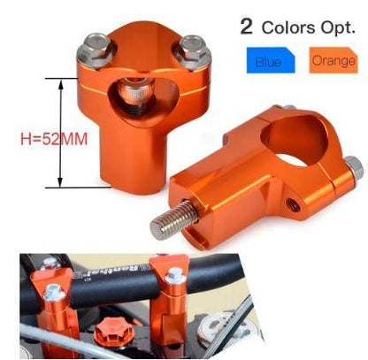 28.6mm Handlebar Clamp 52mm Risers Bar Mount In Blue for KTM Gas Gas BETA Husqvarna