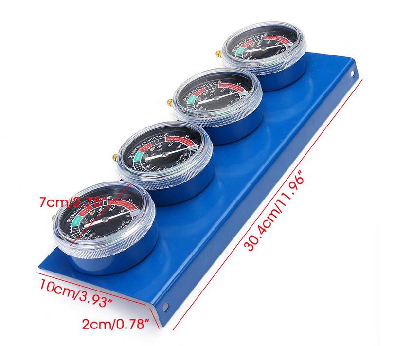 4 Pcs Motorcycle Carburetor Vacuum Gauges, Balancer Synchronizer Tool & Hose Kit