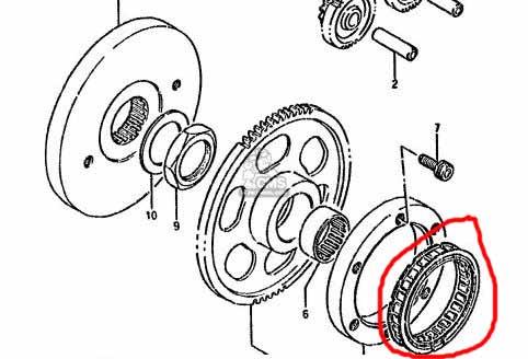 STARTER CLUTCH ASSY 86-19 SUZUKI LS S40 ST DR XF NK 400 650 12600-24830