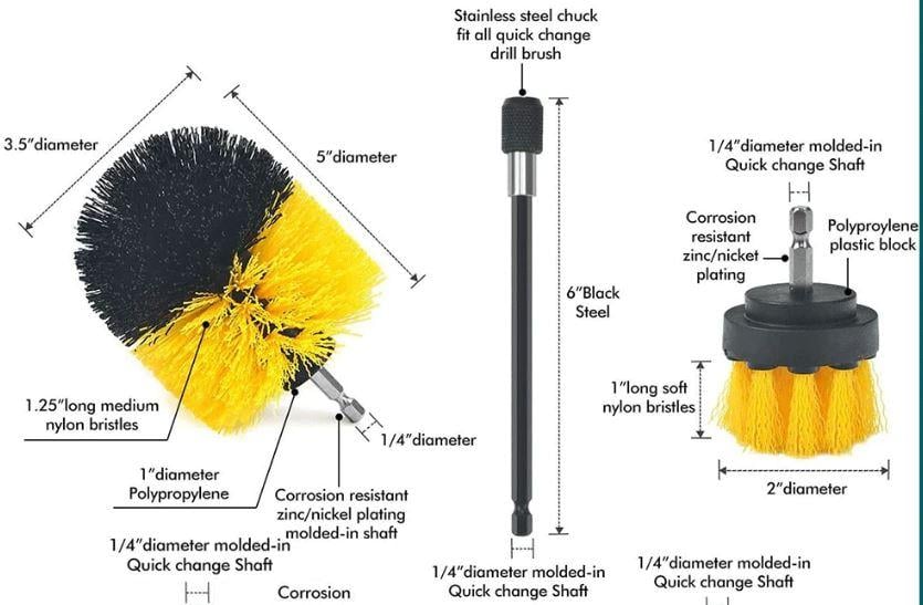 4PCS ROUND BRUSH SET EXTENTION ATTACHMENT