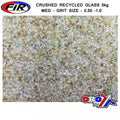 CRUSHED RECYCLED GLASS 5kg, MED - GRIT SIZE - 0.50 -1.0 / SAND BLASTING GRIT MEDIA SHOT BLASTING
