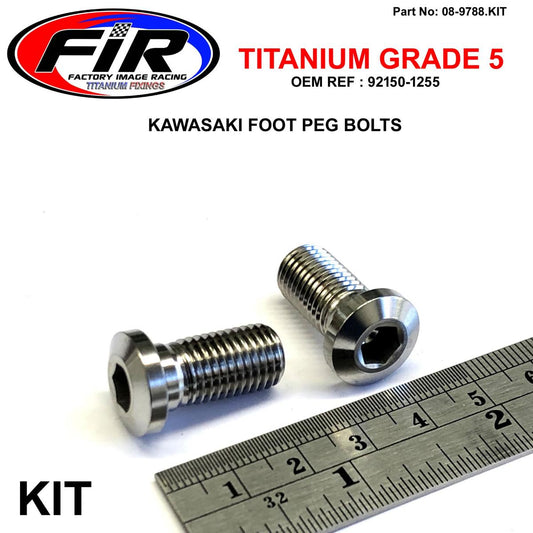 GR5 FOOT PEG BOLTS KX500, 92150-1255 ALLEN M10x20, FACTROY IMAGE RACING