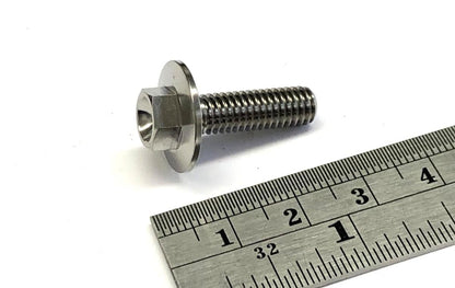TITANIUM GR5 BOLT M6 x 20mm EACH, FLANGE OD: 15.90mm / HEX SIZE: 8mm, / PANEL BOLT FIXING PLASTIC