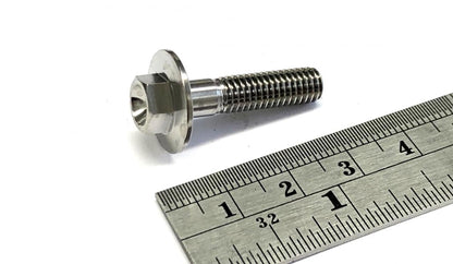 TITANIUM GR5 BOLT M6 x 25mm EACH, FLANGE OD: 15.90mm / HEX SIZE: 8mm, / PANEL BOLT FIXING PLASTIC