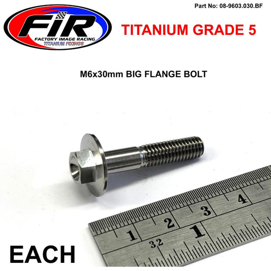 TITANIUM GR5 BOLT M6 x 30mm EACH, FLANGE OD: 15.90mm / HEX SIZE: 8mm, / PANEL BOLT FIXING PLASTIC