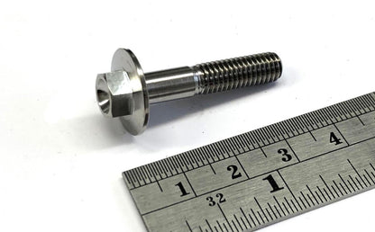 TITANIUM GR5 BOLT M6 x 30mm EACH, FLANGE OD: 15.90mm / HEX SIZE: 8mm, / PANEL BOLT FIXING PLASTIC