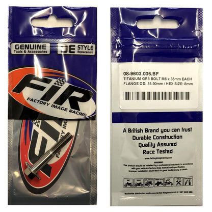 TITANIUM GR5 BOLT M6 x 35mm EACH, FLANGE OD: 15.90mm / HEX SIZE: 8mm, / PANEL BOLT FIXING PLASTIC