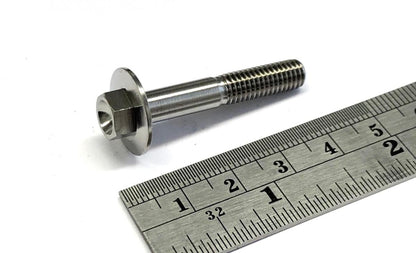 TITANIUM GR5 BOLT M6 x 35mm EACH, FLANGE OD: 15.90mm / HEX SIZE: 8mm, / PANEL BOLT FIXING PLASTIC