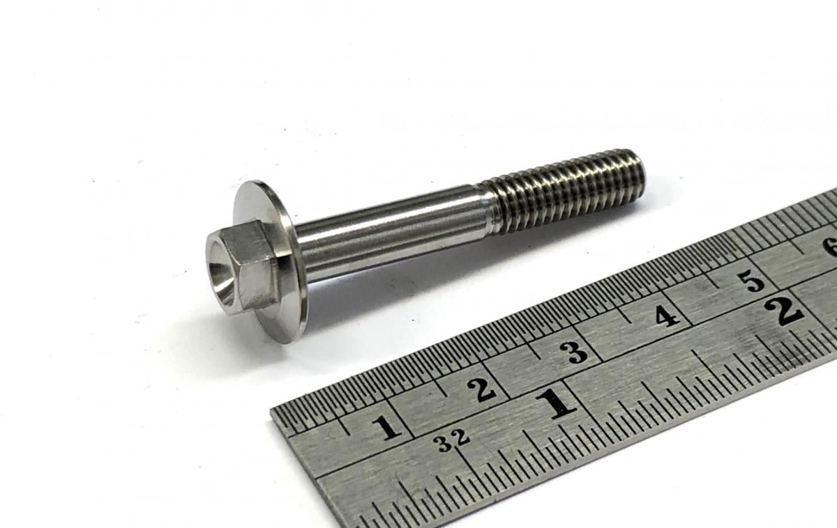 TITANIUM GR5 BOLT M6 x 40mm EACH, FLANGE OD: 15.90mm / HEX SIZE: 8mm, / PANEL BOLT FIXING PLASTIC