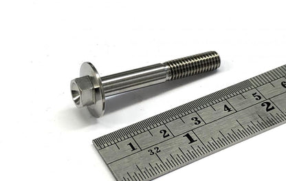 TITANIUM GR5 BOLT M6 x 40mm EACH, FLANGE OD: 15.90mm / HEX SIZE: 8mm, / PANEL BOLT FIXING PLASTIC